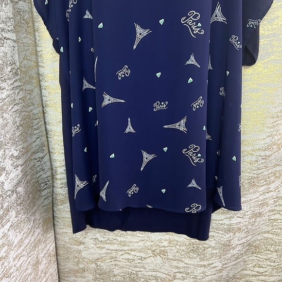 Penningtons In Every Story Sheer Paris Eiffle Cold Shoulder Top Size 4X - Picture 4 of 12